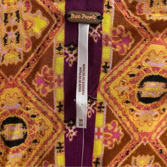 Free People Orange and Black Patterned Blouse - Picture 3 of 5